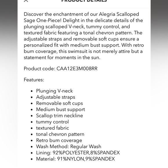 One piece scalloped swimsuit - Picture 5 of 6